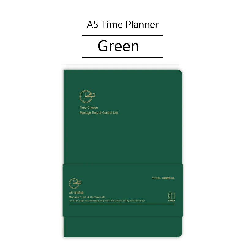 Kinbor Notebook Journal A5 Self-filling Budget Planner PU Material Agenda Planning Notebook 공책 Writing Office School Statione
