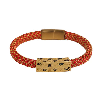 Six-character Mantras Amulet Hand Rope Patron Saint Life Year Chinese Style Fashion Lucky Bracelet Tide Hand-woven Multi-colo