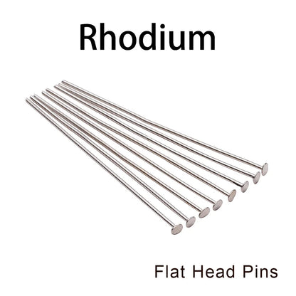 100-200Pcs/Lot 10-70mm Heads Eye Flat Head Pin Gold Plated Ball Head Pins for Jewelry Findings Making Accessories Supplies
