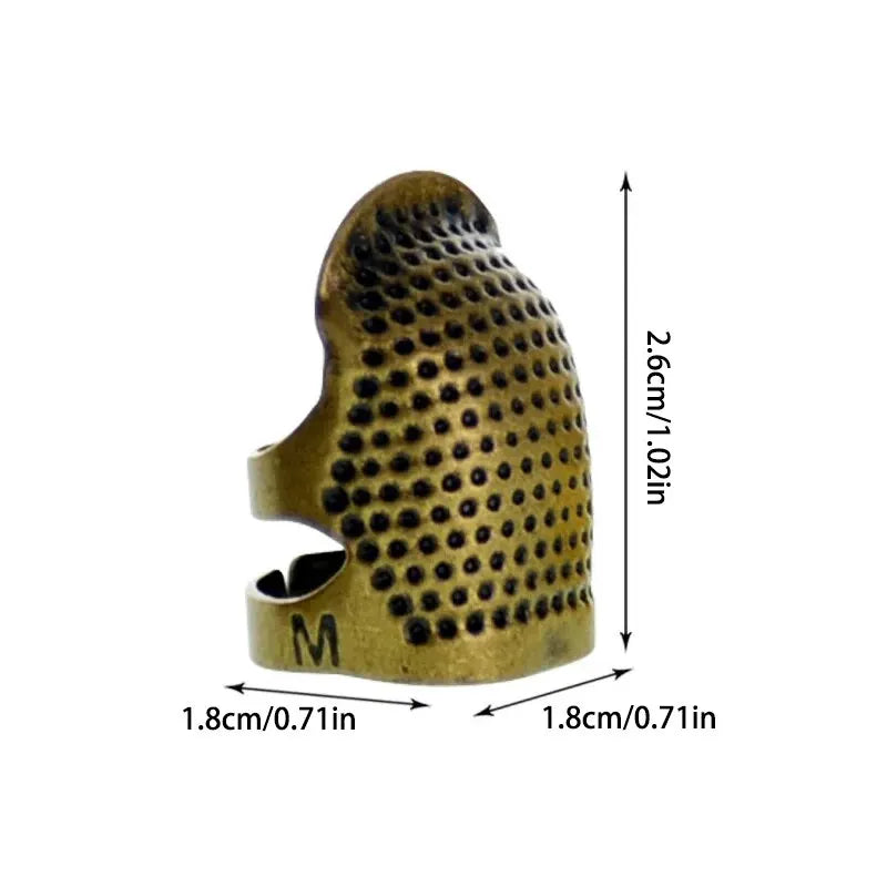 Adjustable Vintage Sewing Thimble, Handmade Non-slip Embroidery against Ring, Vintage Needle Presser Needle Hoop Finger Holde