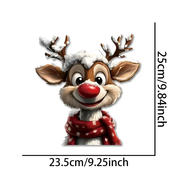 1PC Christmas Reindeer Window Stickers Waterproof for Home Decoration Window Glass Door DIY BathRoom Wall Universal Vinyl Dec