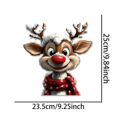 1PC Christmas Reindeer Window Stickers Waterproof for Home Decoration Window Glass Door DIY BathRoom Wall Universal Vinyl Dec