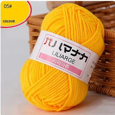 25G Milk Sweet Soft Baby Cotton Knitting Wool Thick Fiber Yarn Velvet Hand Threads for Knitting Wool Crochet Yarn for DIY Swe