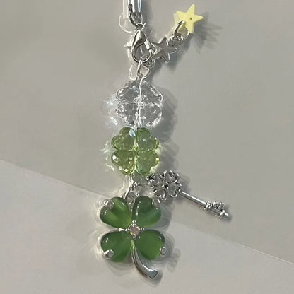 Lucky Leaf Phone Charms Pendant Cute Key Chain Cases For Phone Chain Samsung Schoolbag Books CCD Camera Key Pendant Accessiro