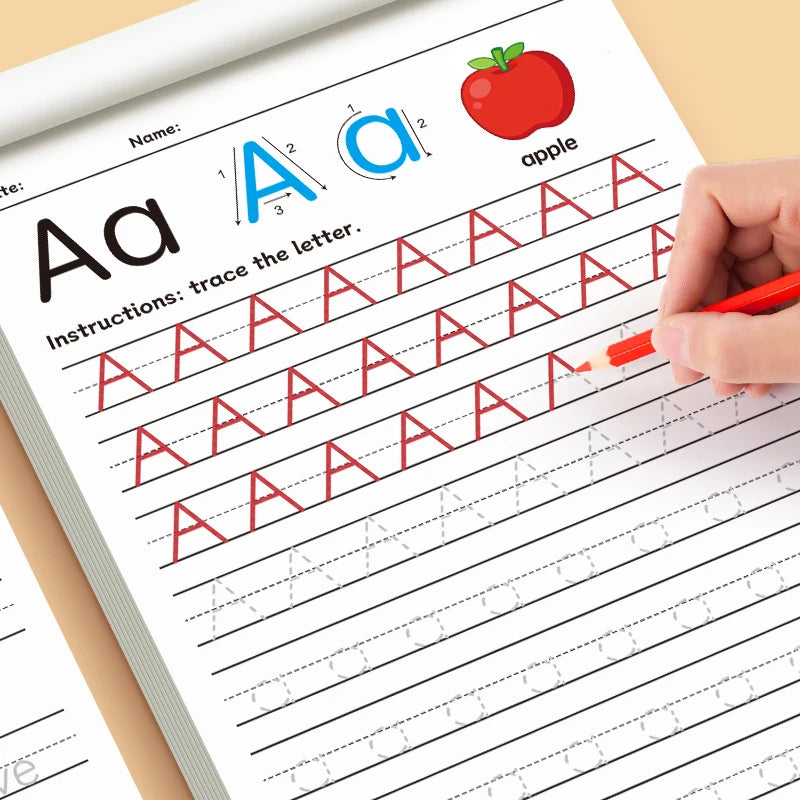 26 Alphabet Practicing Uppercase and Lowercase Letters English Coloring Book Pen Control Training Handwriting Practice Book