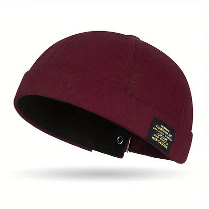 Brimless Hat for Men Women Cotton Classic Solid Color Beanie Beaded Hip Hop Hat for Outside Cycling Riding Activities