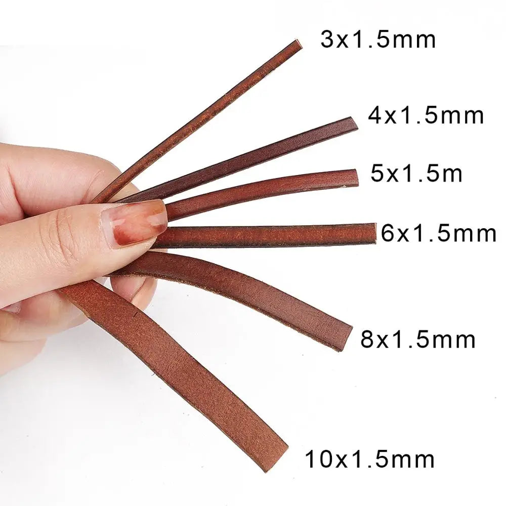 2m Vintage Faux Cowhide Leather Cord Strip Round/Flat Rope String DIY Bracelet Necklace Braided Craft Jewelry Making