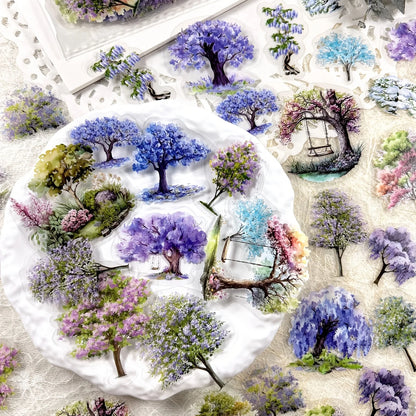 JIANQI 40pcs/pack Many Tree Materials stickers Four Season Decor DIY Hand Account Diary Scrapbooking Album Stickers Craft - D