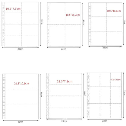 A4 Kpop Photocard Binder Sheets Multiple Pockets Sleeve PP Acid Free Photo Album Refill Pages Card Stamp Die Jewelry Storage