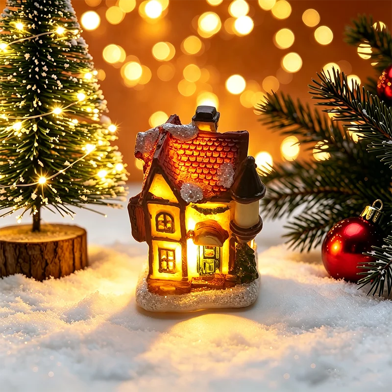 Christmas House Light Decorations For Home Ornaments Kids Xmas Gift New Year 2025 Navidad Decor Bedroom Night Light With Batt
