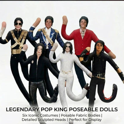 Michael Jackson Cosplay Prop Doll Plush Figure Abstract Joint Mobility Dolls Soft Stuffed Room Decoration Props Collection Gi