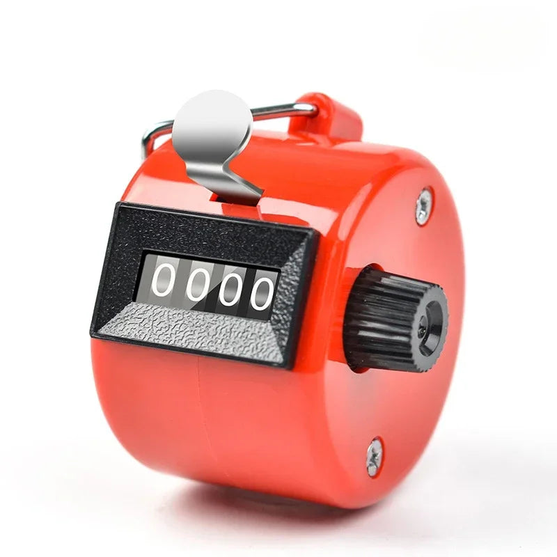 Handheld 4 Digital Tally Counter Mechanical Manual Palm Clicker Number Count Assorted Tally Counter Number Count - Red