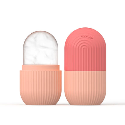 1pc silicone face ice cube mold for Beauty and Skin Care silicon face ice roller - Pink