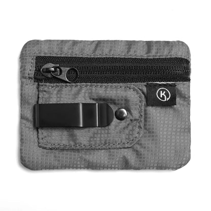 Mini Coin Purse Simple Fabric Pouch with Zipper & Belt Clip Non-braided RFID Blocking Money Bag Organizer for Cash and Coins 