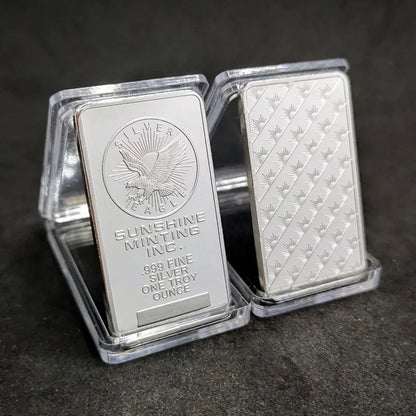 1pcs American Liberty 1OZ Value In God We Trust Fine Silver Bullion Bar US Union Souvenir Coin Gifts Square Silver Coins Eagl