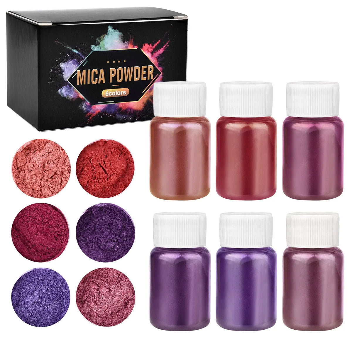 6 Colors/Set Pearl Powder Pigment DIY Epoxy Resin Mold Colorant Dye Mineral Powder Epoxy Resin Dye Pearl Pigment Glitter Craf