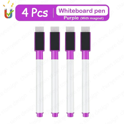4/8Pcs Magnetic Erasable Whiteboard Pen Color Options Numbering Stationery Office Teaching Supplies for Blackboard Student No