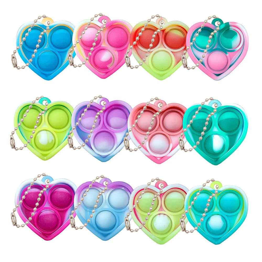 10-50pcs Mini Pop Keychain Toddler Sensory Fidget Toys Bulk Classroom Prizes Kids Birthday Party Favors Wedding Gift for Gues