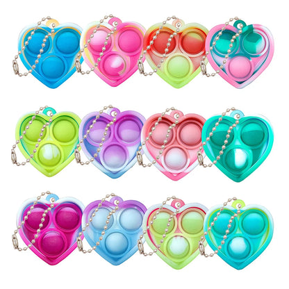 10-50pcs Mini Pop Keychain Toddler Sensory Fidget Toys Bulk Classroom Prizes Kids Birthday Party Favors Wedding Gift for Gues