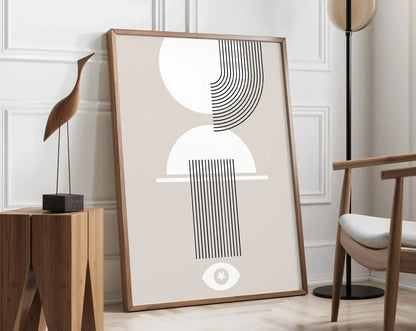 Mid Century Bauhaus Geometric Canvas Prints Poster Retro Abstract Wall Art Painting Pics for Modern Living Room Home Decorati