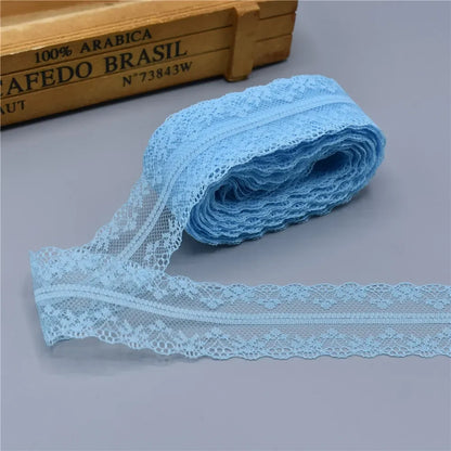 10Yards Lace Ribbon 40mm Wide White African Lace Fabric for Sewing Clothes Embroidered Lace for Crafts Trim Underwear Diy Tul