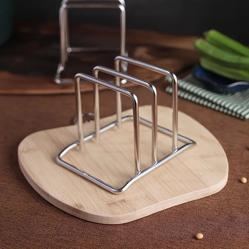 Stainless Steel Household Pot Lid Rack, Cutting Board Rack, Kitchen Cutting Board Storage Rack, Countertop Vegetable Board Ra