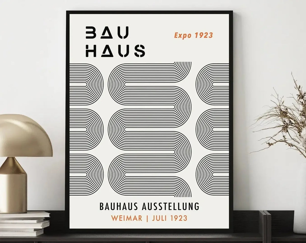 Mid Century Bauhaus Geometric Canvas Prints Poster Retro Abstract Wall Art Painting Pics for Modern Living Room Home Decorati