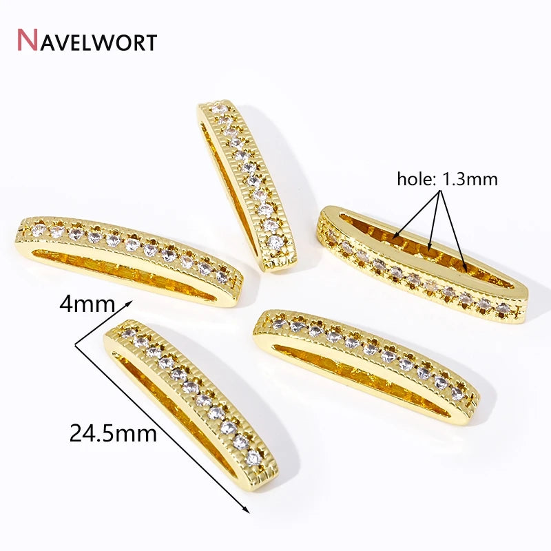 18K Gold Plated Brass Multiple Rows Separator Spacer Bars,Inlaid Zircon Separators Of Rows For Jewelry,DIY Accessories