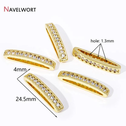 18K Gold Plated Brass Multiple Rows Separator Spacer Bars,Inlaid Zircon Separators Of Rows For Jewelry,DIY Accessories
