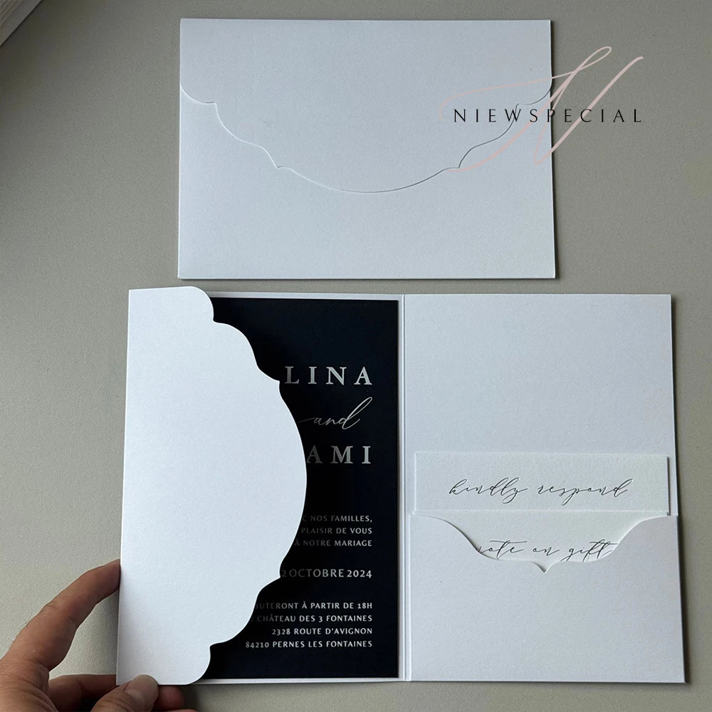 10pcs/20pcs/25pcs Blank Pocketfold Card Invitation DIY wedding paper envelope，DIY invitation,custom invitation,light pink
