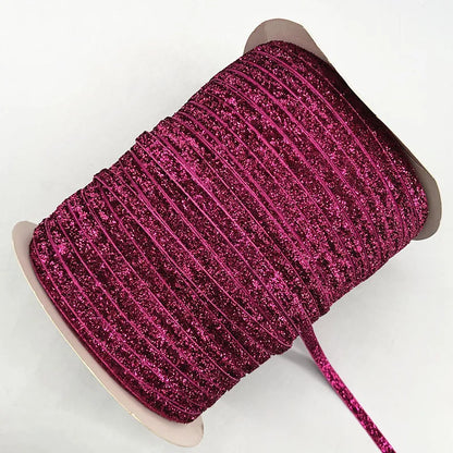 New 6mm Glitter Velvet Ribbon No Elastic Single Face Ribbon Headband Clips Bow Decoration - 08