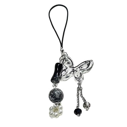 Acrylic Chinese Style Butterfly Pendant Phone Charm DIY Handmade Fan Calligraphy Mobile Phone Strap Anti-Lost Hanging Cord - 
