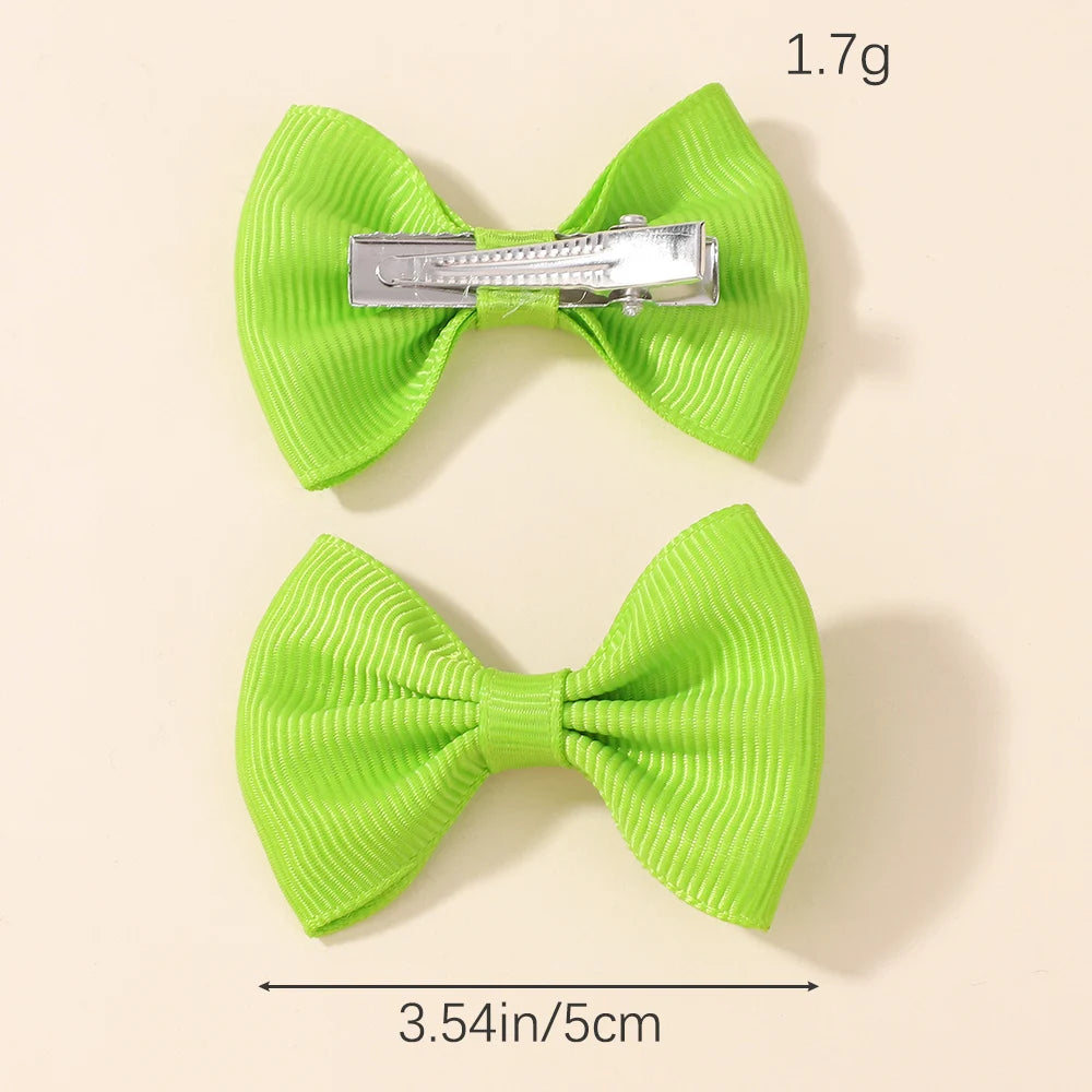 10/20/26/40pcs Random Color Bow Ribbon Hair Bow Clips Handmade Hairgripes Headwear Hairpins Baby Kids Hair Accessories