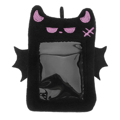 Cute Little Devil Plush Card Holder for Students Campus Photo ID Bus Card Display Pendant Pocket Card Protector Accessories