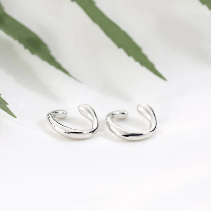 Fake Piercing Earcuff Double Circle Ear Cuff Faux Earrings for Women Man Hiphop Vintage Cuffs Earclips Accessories Korean Fas