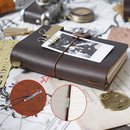 Moterm 100% Genuine Leather Notebook Handmade Vintage Cowhide Diary Journal Sketchbook Planner TN Travel Notebook Cover