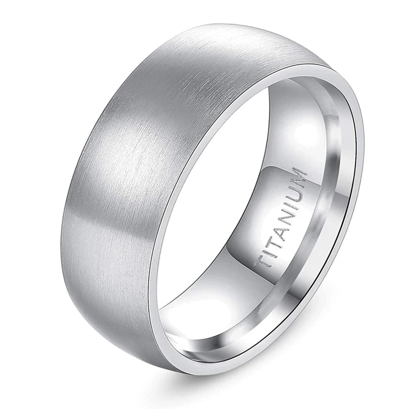 Tigrade 4/6/8mm Brushed Simple Silver/Black Color Titanium Ring Men Minimalist Wedding Band Engagement Rings Women Male Jewel