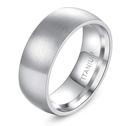 Tigrade 4/6/8mm Brushed Simple Silver/Black Color Titanium Ring Men Minimalist Wedding Band Engagement Rings Women Male Jewel