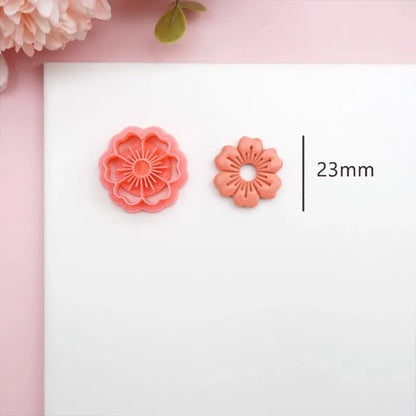 Flowers/Love Soft Ceramic Earring Mold Polymer Clay Cutter DIY Handmade Jewelry Pendant Quick Modeling Cutting Ceramic Tool -