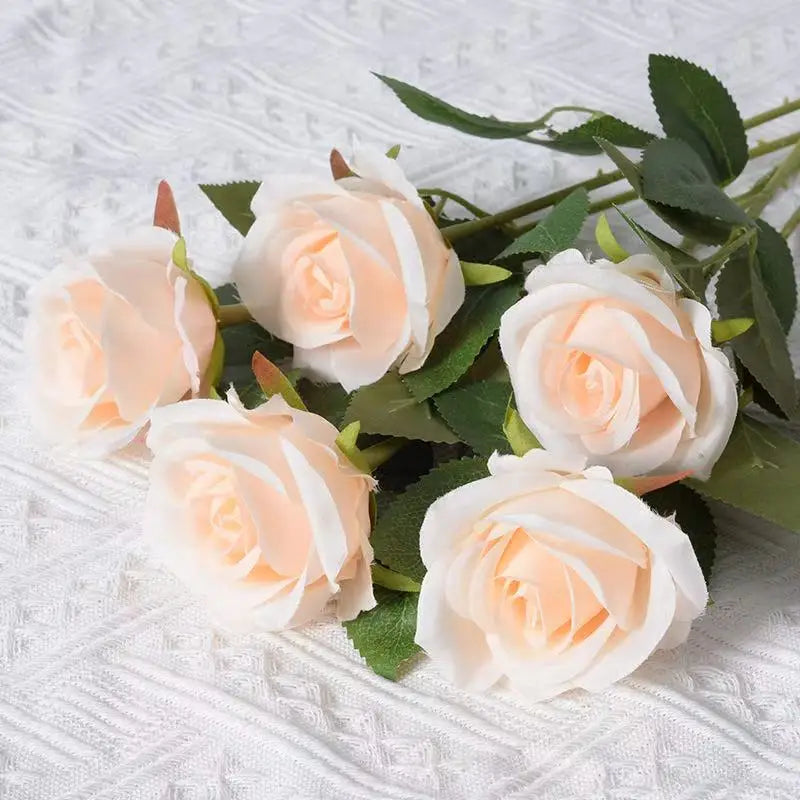 1/5/10/20pcs Roses Artificial Flowers Rose Flower Branch Artificial Red Roses Realistic Fake Rose for Wedding Home Decor - Si