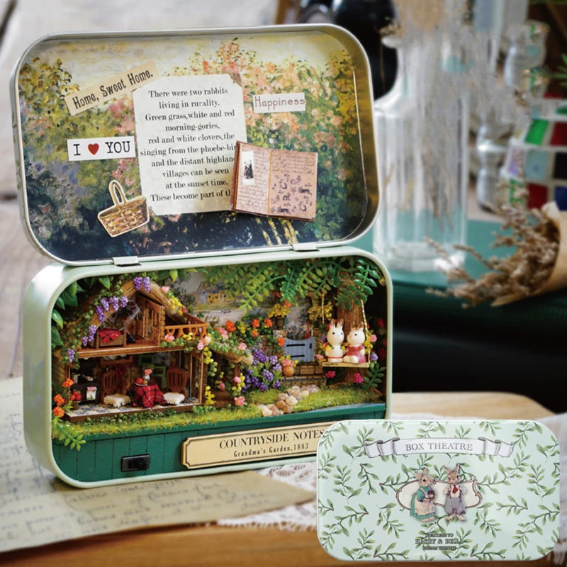 DIY Wood DollHouses Handmade Funny Box Theatre Miniature Box Cute Doll Houses Assemble Kits Gift Wooden Toys For Girls - Q400
