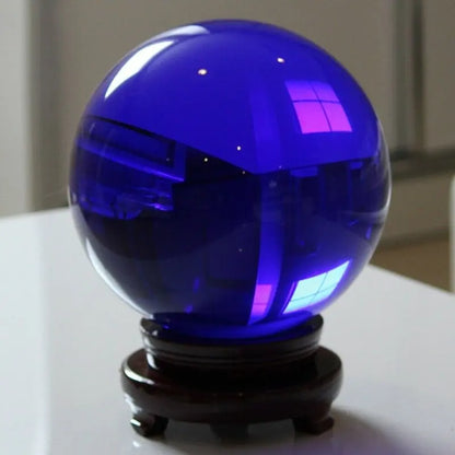 40MM Blue Crystal Ball Ornaments Asian Rare Natural Magic Glass Ball Healing Sphere Photography Decoration Home Decorative Ba