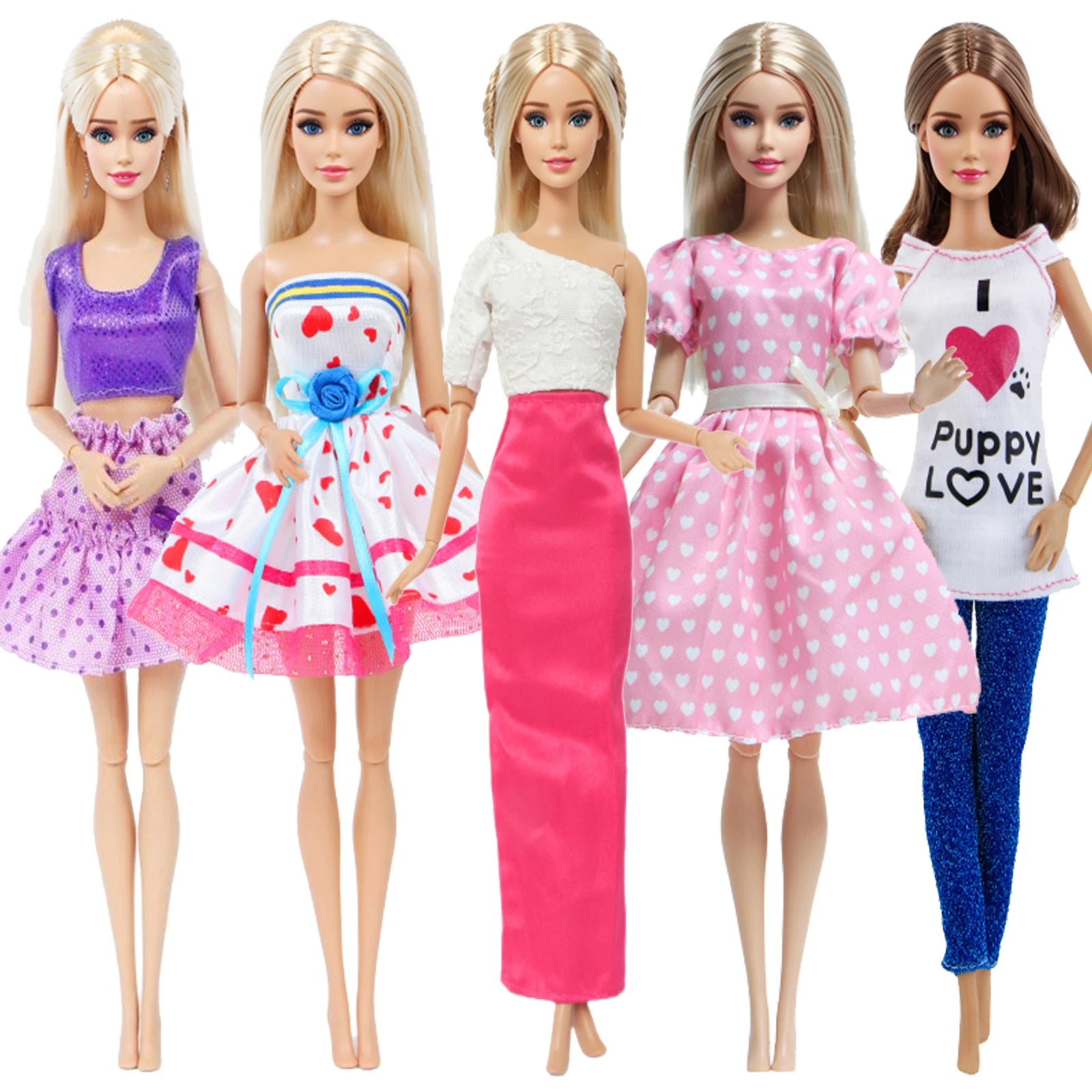 5 Set 3 Set Handmade Fashion Doll Outfit Daily Casual Wear Blouse Shirt Vest Bottom Pants Skirt Clothes for 1/6 Doll Accessor