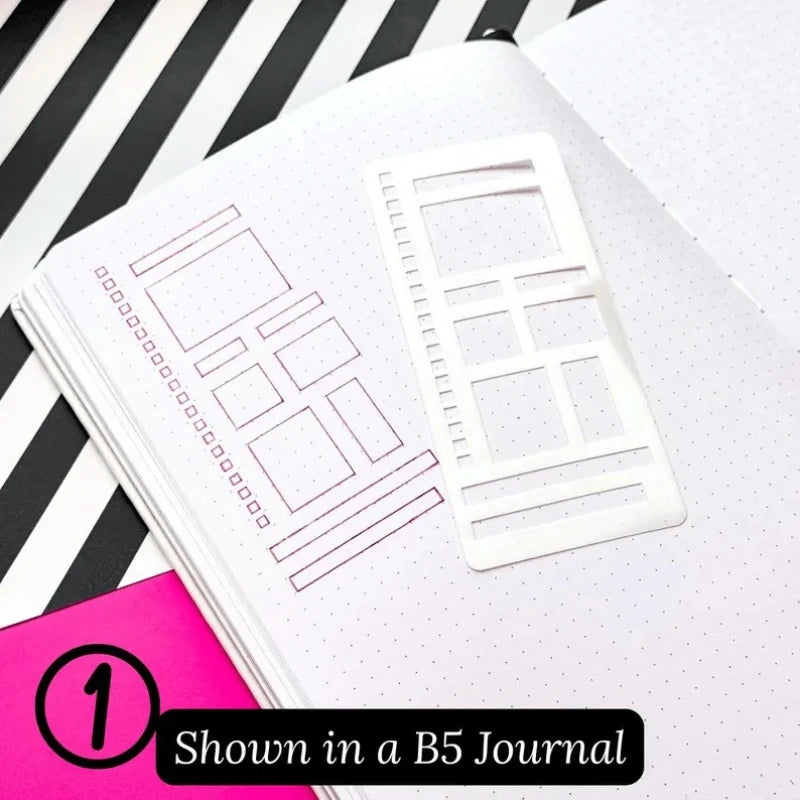 3PCS Planner Stencil Set Handmade Flexible Record Template for Journal Scrapbooking Daily Planning DIY Reusable Stencils Kit
