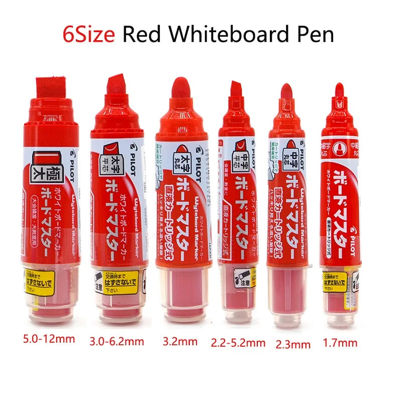 Pilot Whiteboard Pen Stationery Erasable Replaceable ink Refillable Markers 0.7/2.2-5.2/2.3/3.0-6.2/ 3.2/5.0-12mm Durable Tip
