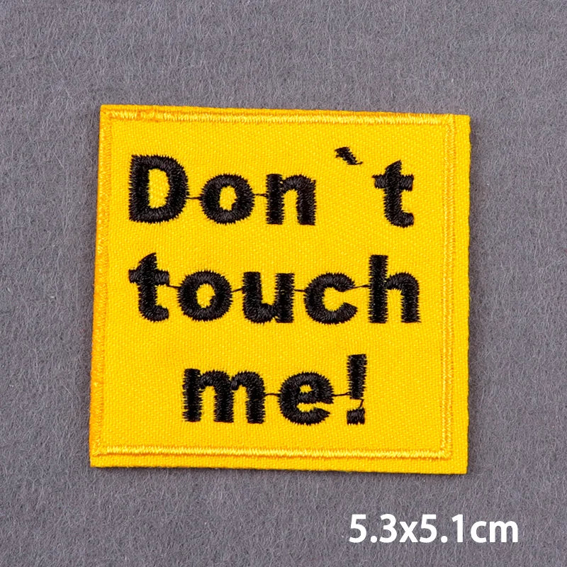 Warning Letters Embroidery Patches For Jeans Good Vibes Iron On Patch Thermoadhesive Patches For Clothes Applique Stickes Log