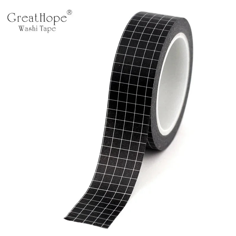 NEW 1PC 10M Decorative Black and White Japanese Washi Tape Set DIY Journaling Adhesive Moon Masking Tape Cute Stationery