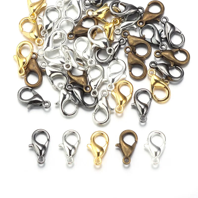 100-200pcs/lot Lobster Clasps Jewelry Making Materials Hooks Chain Closure DIY Accessories Supplies For Bracelets Necklaces