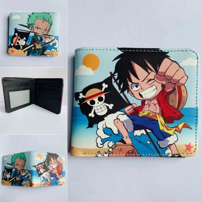 Anime One Piece Monkey D Luffy Roronoa Zoro Stylish and Simple Foldable Wallet Student Coin Purse Cute Things for Girls - 11