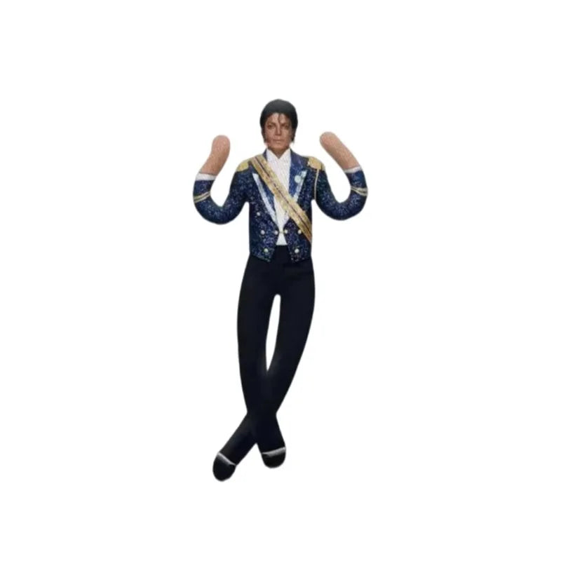 New Style Michael Jackson Cosplay Prop Doll Plush Stuffed Figure Dolls Room Decoration Abstract Joint Mobility Props Gift - C